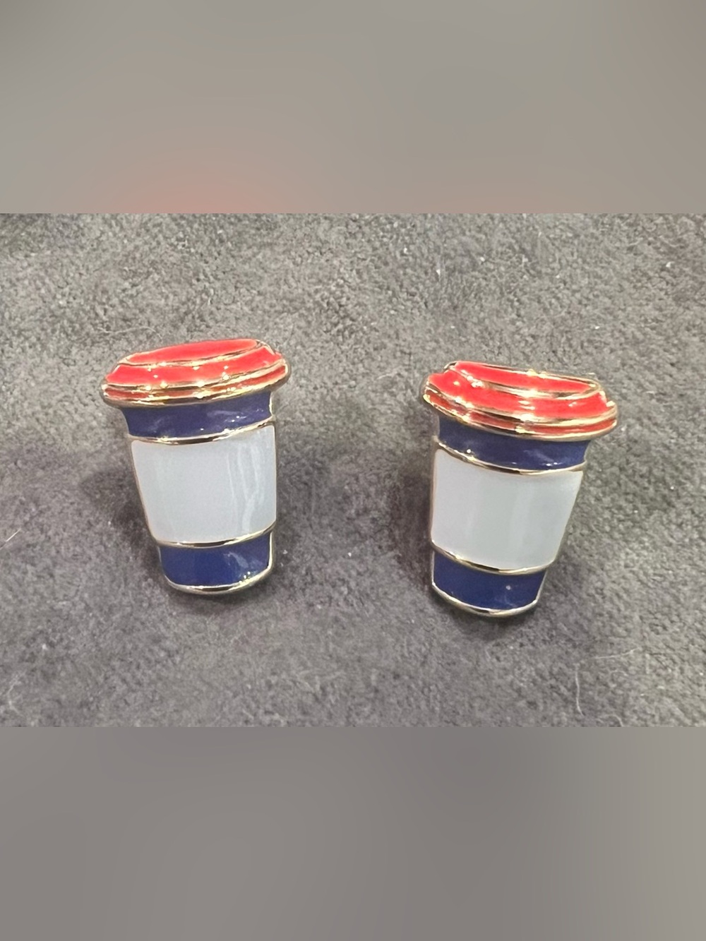 kate spade Red, White & Blue Enamel Stripe Stud Earrings